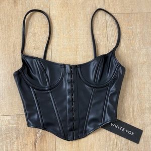 Faux leather corset